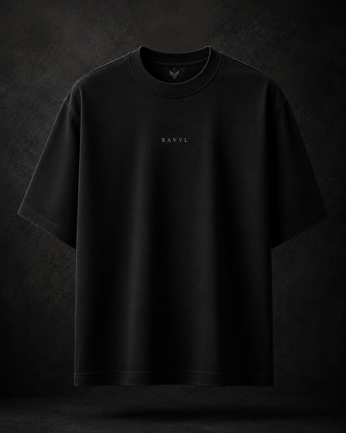 RAVYL Base Tee - black heavyweight boxy tee