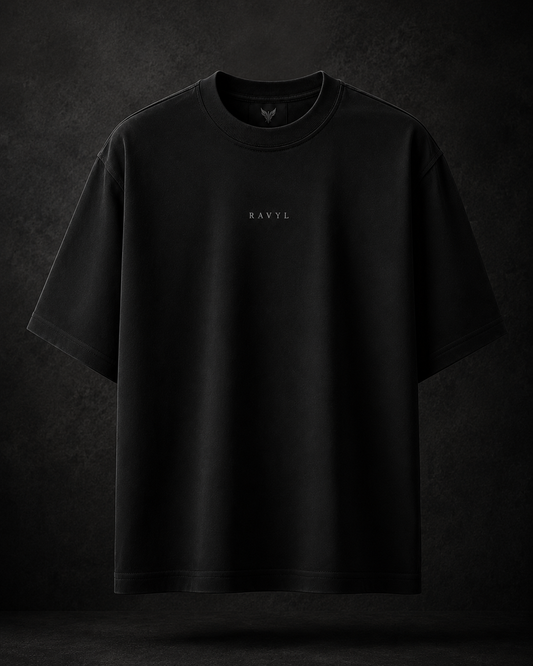 RAVYL Base Tee - black heavyweight boxy tee